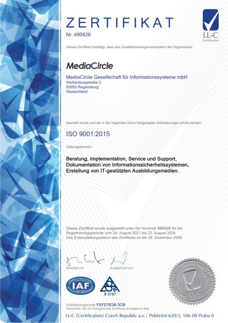ISO 9001 Zertifikat